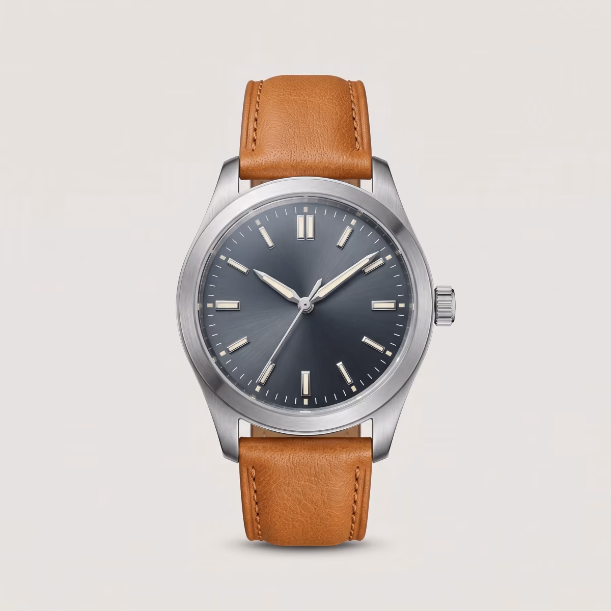 The field watch photographed from above against a plain light grey background for a product listing.