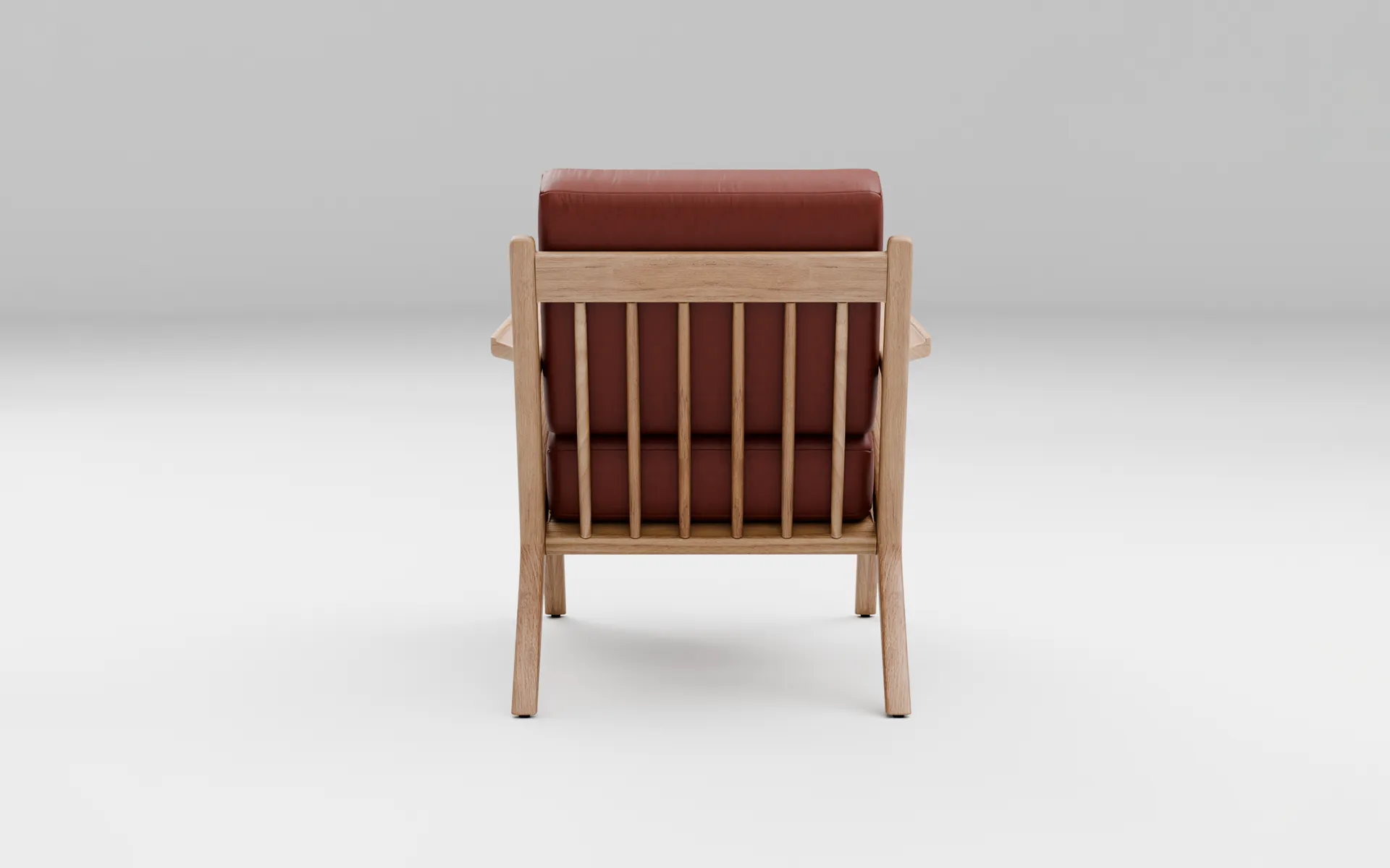 Lounge chair shown from the rear in a clean studio render.