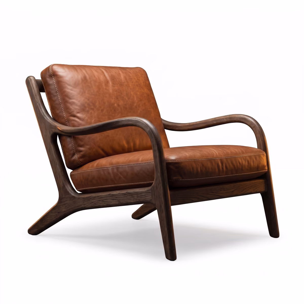 The same lounge chair on a plain white background at a three-quarter angle for a retail listing.
